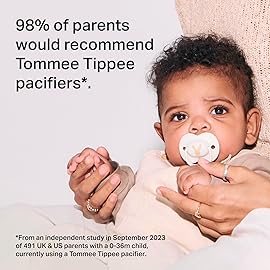 Tommee Tippee Anytime Matte Newborn Pacifiers, 0-6 Months, Symmetrical Baglet, BPA-Free Binkies, Pink and Beige, Pack of 6