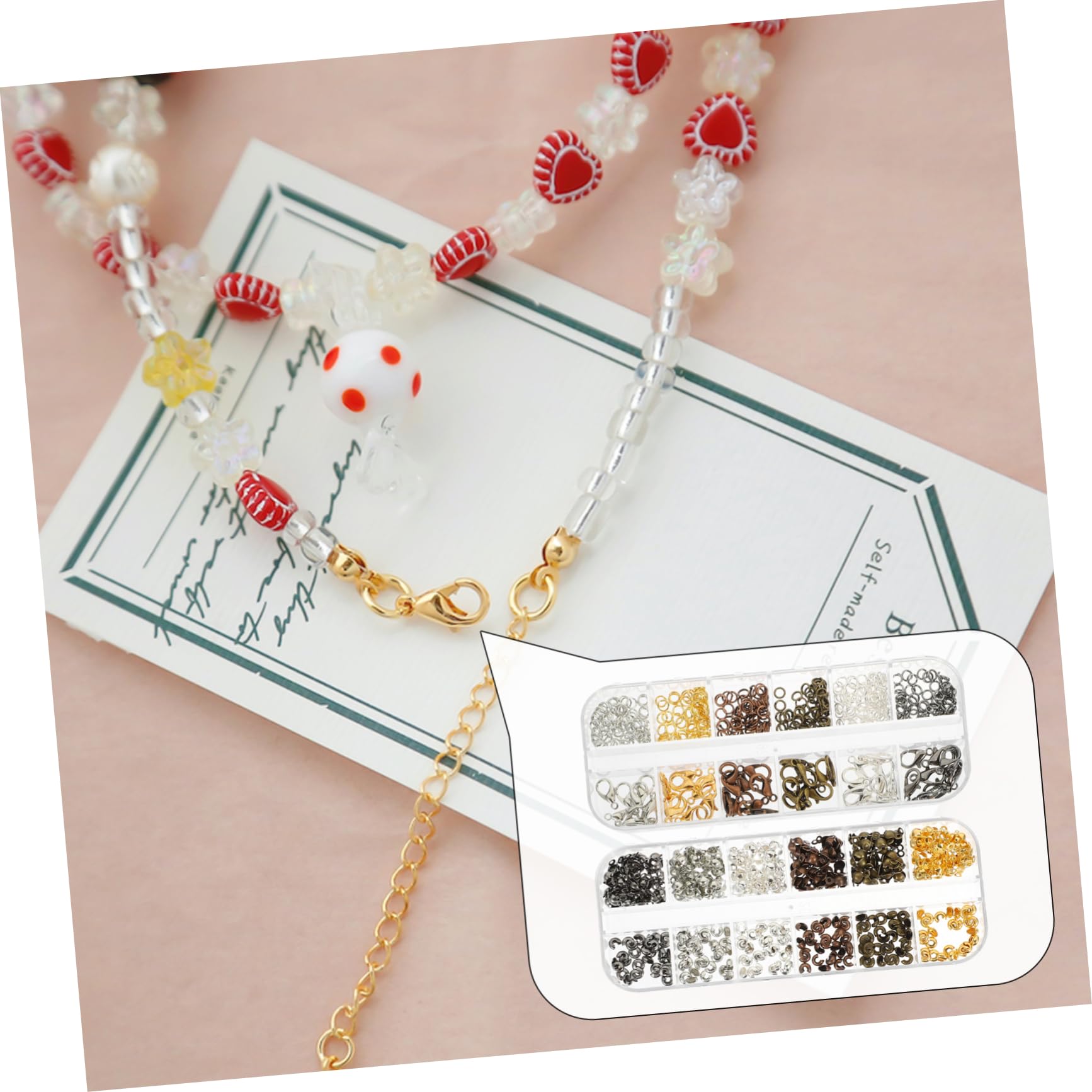 NUOBESTY Kit Completo Per La Creazione Di Gioielli 3 Set Forniture Per Catene Di Collane Fermagli Per Aragosta Perline A Cricchetto Adatto Per Livelli 782 Pezzi * 3