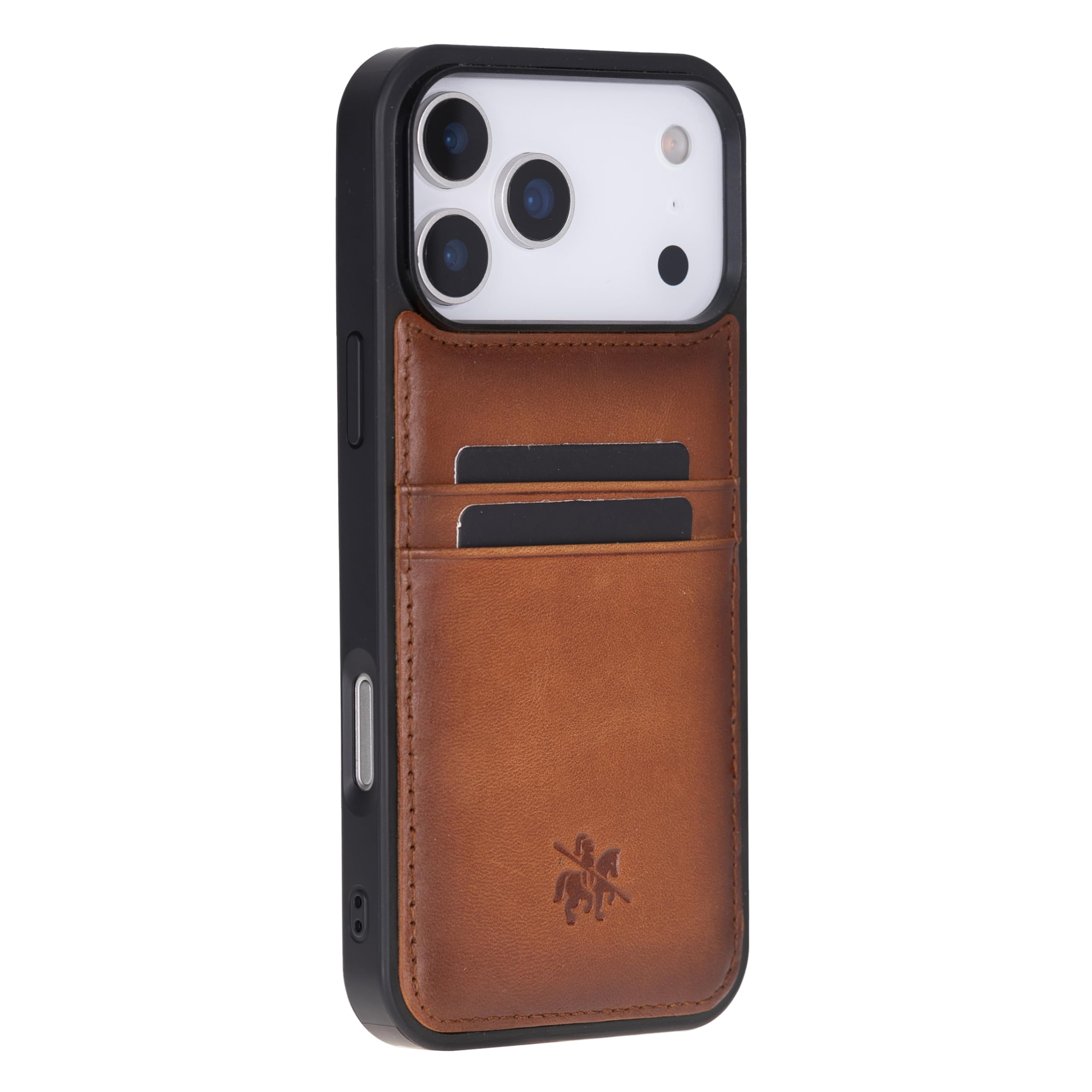 Venito Capri - Funda de piel de grano completo hecha a mano para iPhone 17 Pro Max (6.9 pulgadas), tarjetero, ajuste delgado, bloqueo RFID, protección de cámara, resistente a caídas y impactos, marrón