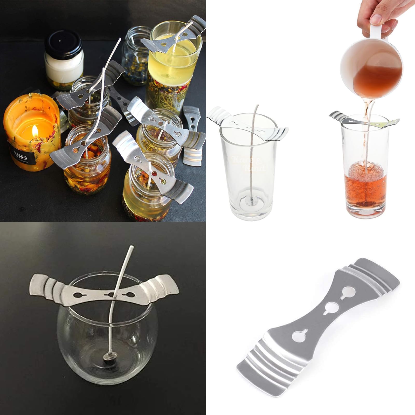 20 PCS Soporte de Mecha,Herramienta de centrado Mecha,Dispositivo de centrado, Dispositivos de centrado para velas,Dispositivo de centrado del núcleo de la vela para la realización