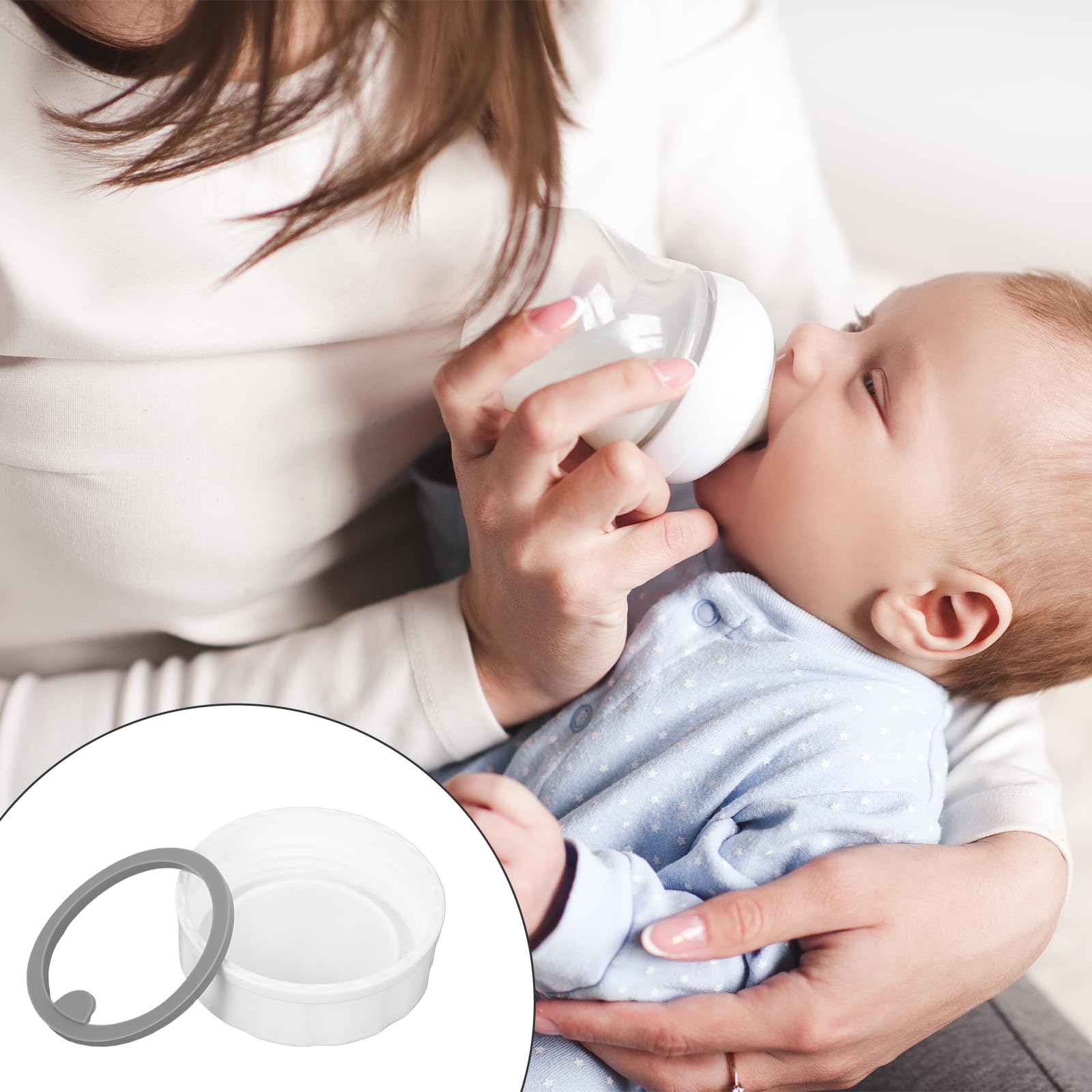 6 tappi bianchi per bottiglie da viaggio, compatibili con biberon MAM, coperchio per biberon, a prova di perdite, per latte materno, accessori per bambini, colore bianco, riutilizzabile