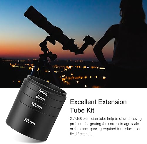 Miniatura 7 de astromania astronómico 2"m48-extension Tubo Kit para cámaras y ocularesLongitud 5mm 8mm 10mm 30mmM48X 0,75a ambos lados