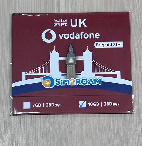 Miniatura 5 de Vodafone UK Sim Card - 40 GB a 4G LTE datos de alta velocidad + minutos y textos ilimitados del Reino Unido | Tarjeta SIM de Reino Unido
