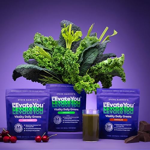 Miniatura 6 de Steve Harvey's L'Evate You Vitality Daily Greens en polvo, sabor a cereza ácida (28 porciones), 30 superalimentos, 9 verduras, para un impulso de