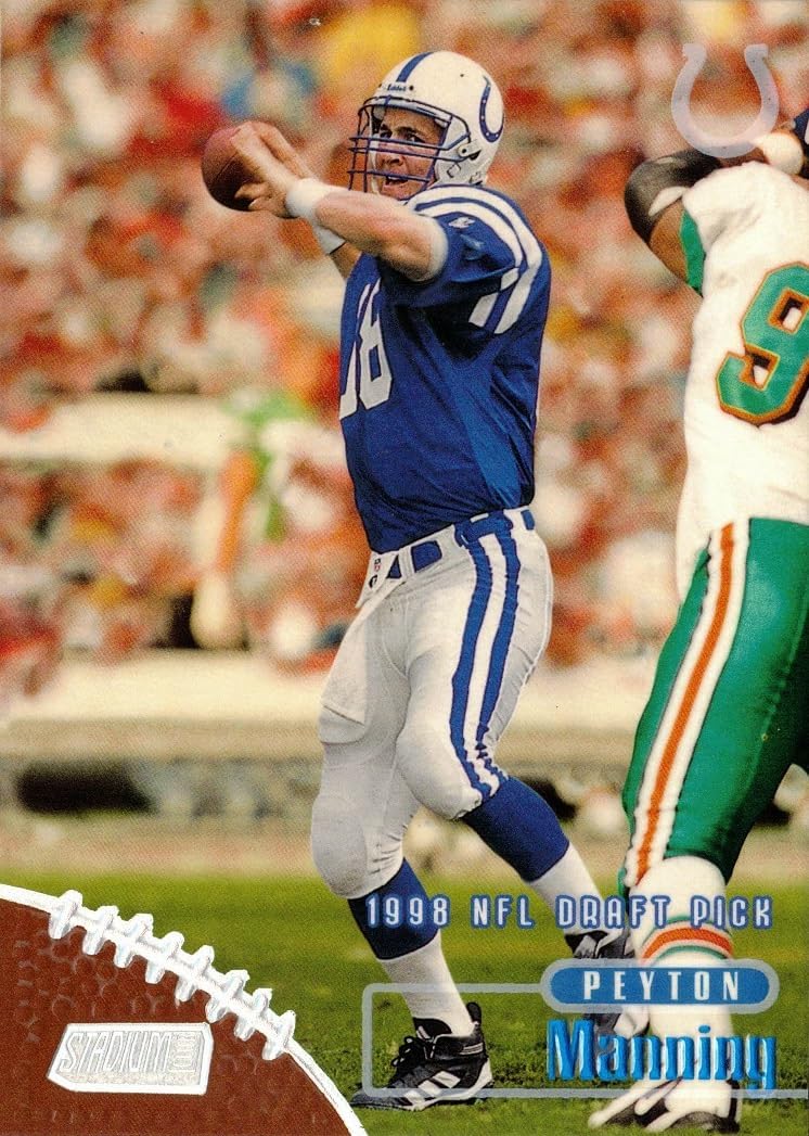 1998 Topps Stadium Club Football #195 Peyton Manning Rookie Card