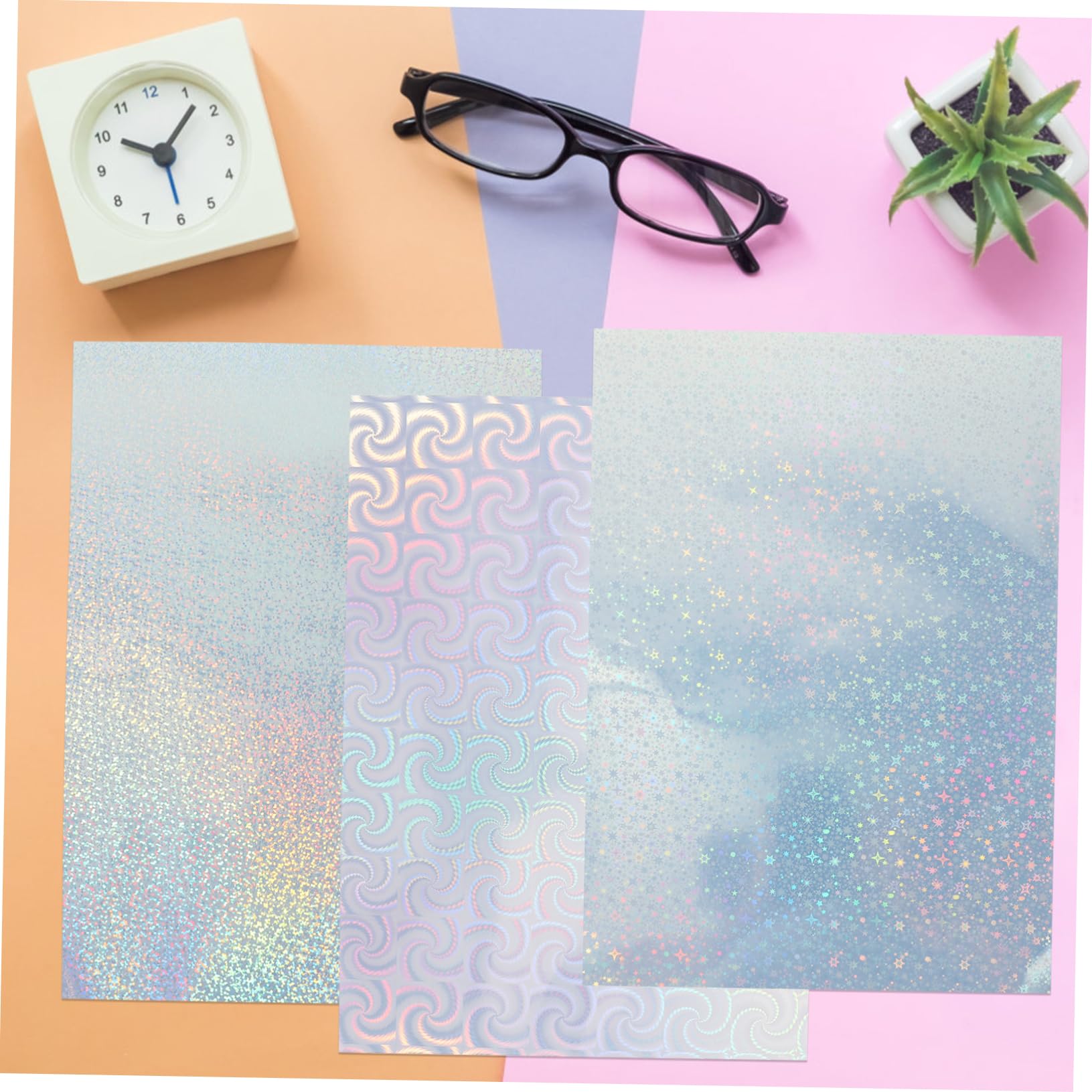 Uonlytech 30 Stück Teiliges Holografisches Selbstklebendes Stickerpapier Glänzend Bedruckbar für Tintenstrahldrucker Vielseitig für Basteln Etiketten Scrapbooking und Kommerzielle