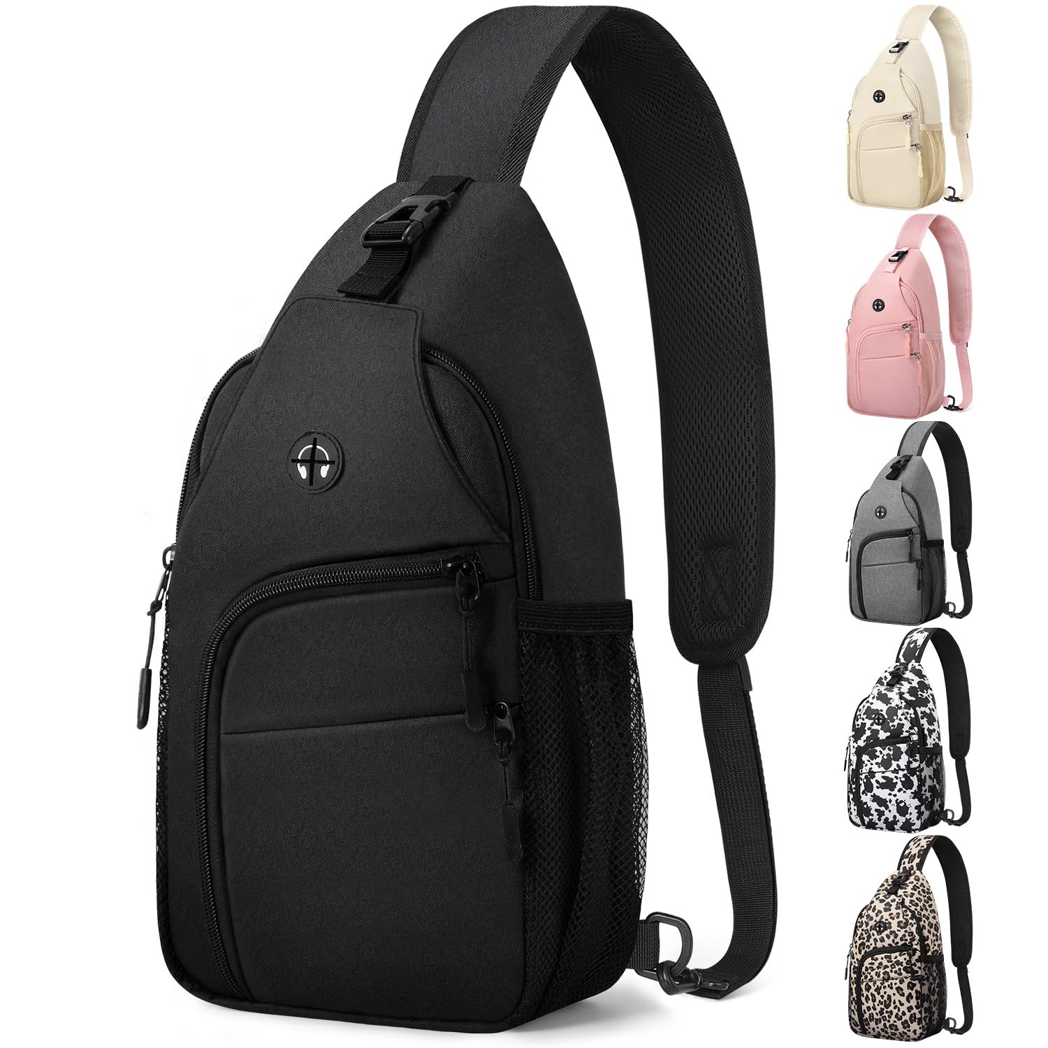 Pritent Crossbody Bags for Women Man Waterproof Sling Bag Backpack Trendy Casual Cross Body Bag with Convertible Shoulder Strap Chest Bag for Camping