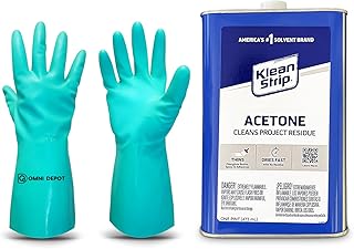 Acetone 16oz Premium Industrial-Grade Klean Strip Acetone Solvent for Cleaning, Stripping, Thinning, Fiberglass & Epoxy Resin Versatile Paint & Adhesive Remover Bundled with Omni Depot Gloves
