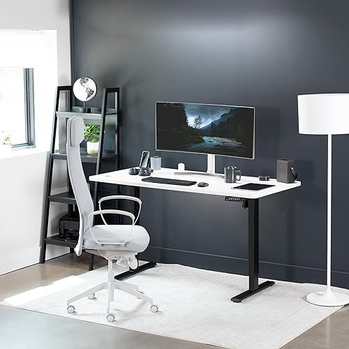 Vista 8 de VIVO DESK-TOP60-30W - Mesa universal de 60 x 30 pulgadas para marcos de escritorio estándar y sentados a pie, altura ajustable, escritorio blanco
