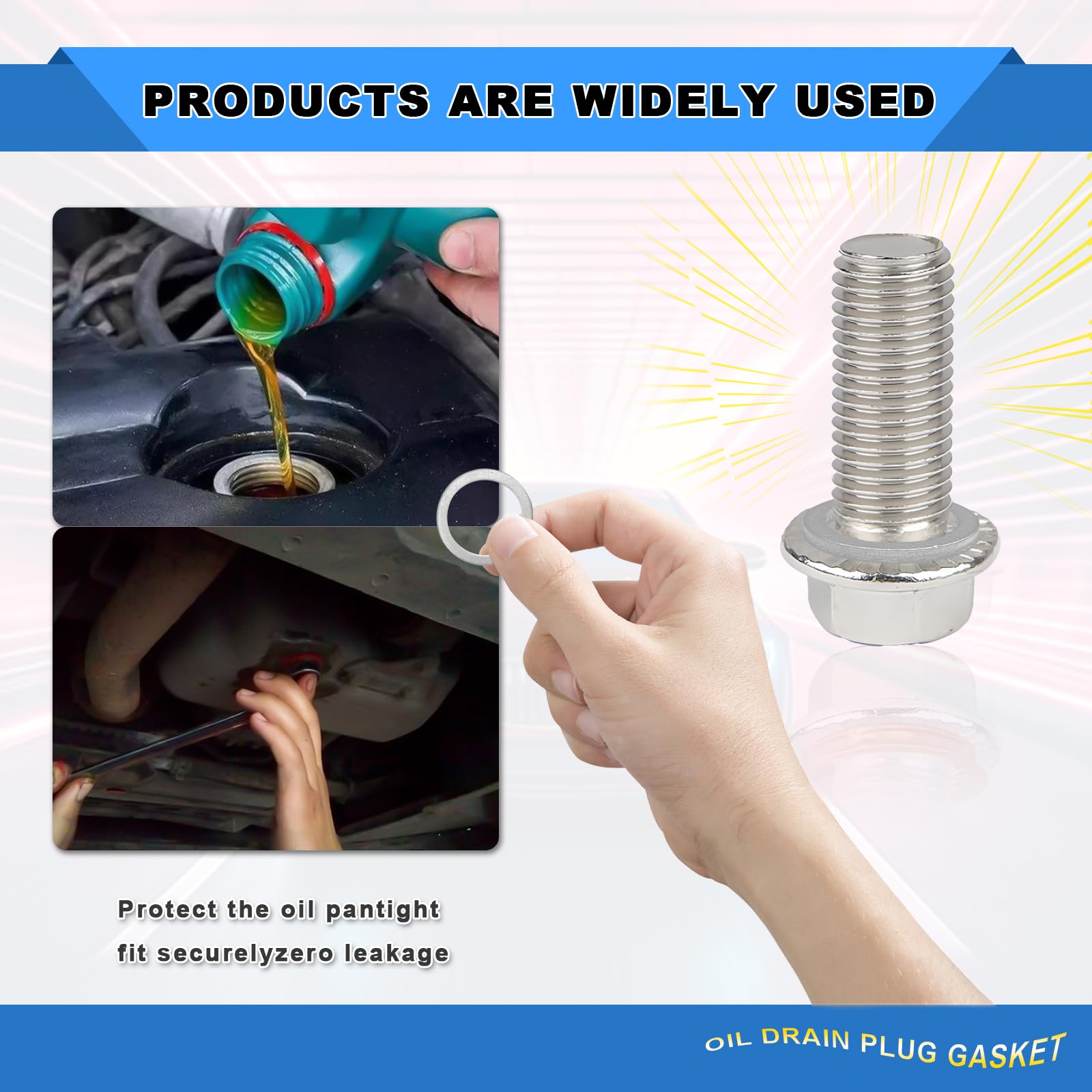 Bulk Pack Of 50 M18 Aluminum Oil Drain Plug Crush Washers - Fits Kia, Volvo, Dorman 095-149