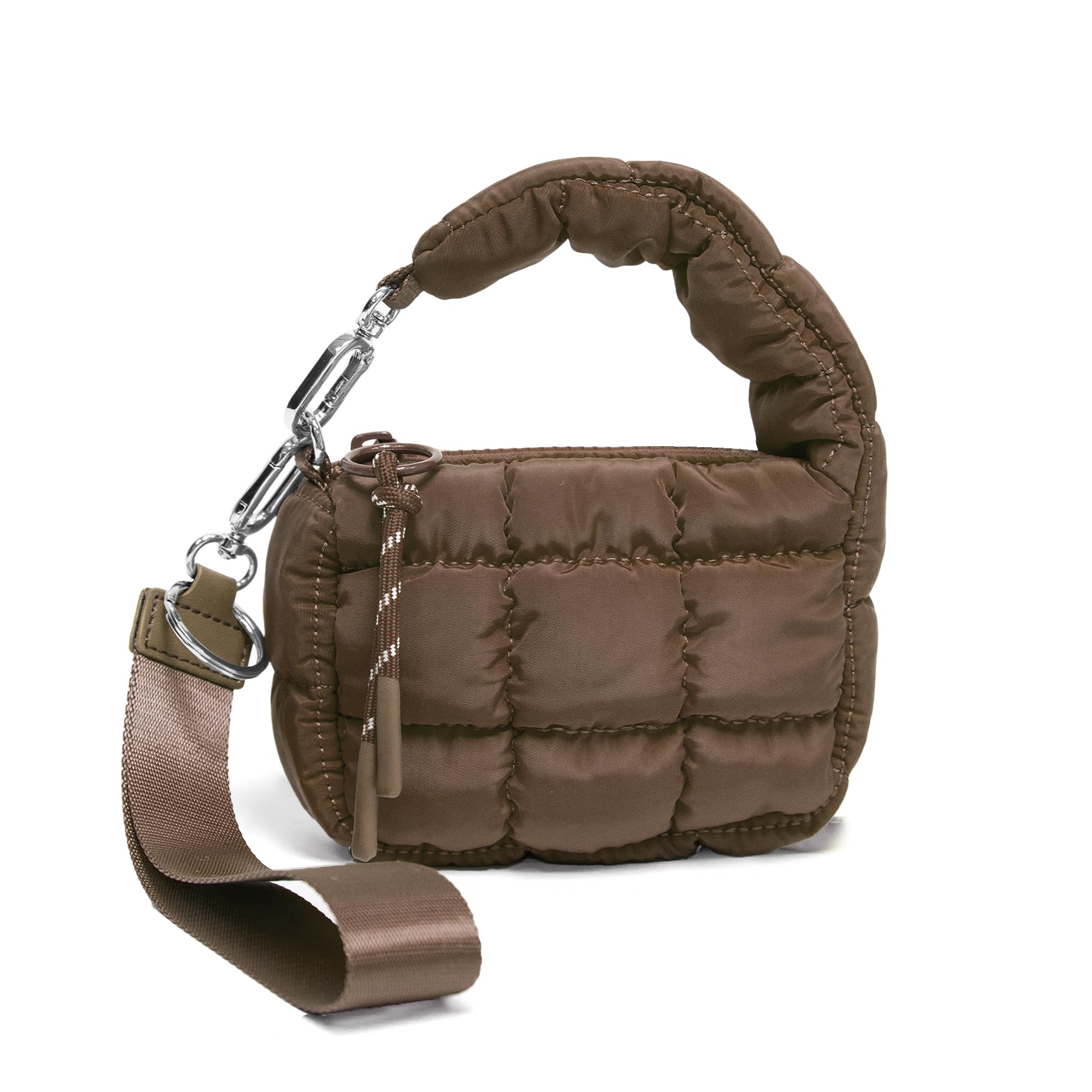 DOYOGI Mini Quilted Wristlet Bag for Women, Puffer Handbags,Evening Bags,Charm Lipstick Bag,Cute bag Charm for Gift | Charm Lipstick Bag, Cute bag