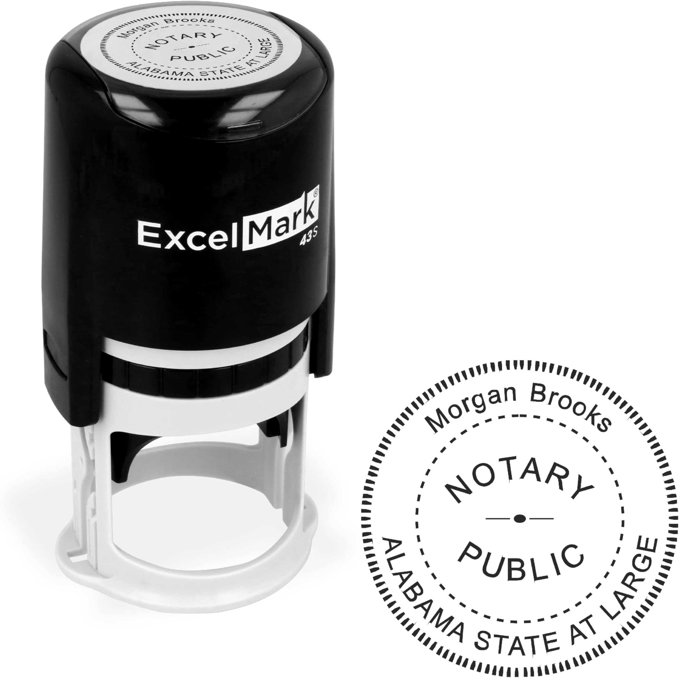 ExcelMark Notary Stamp for All 50 States - Official State Seal - Alabama - Round