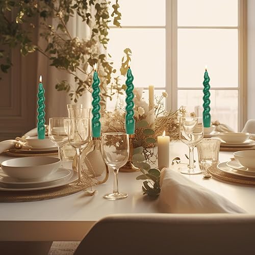 Miniatura 4 de MAITREYA Juego de 4 velas cónicas en espiral de color naranja degradado, para decoración, bodas, fiestas, iglesia, velas sin perfume, 7.5 pulgadas