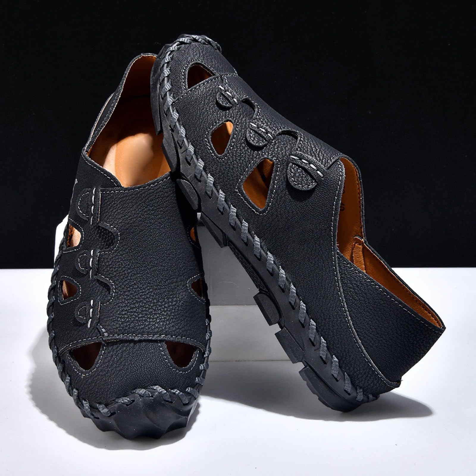 Sandalias Verano Hombre-Sandalias de verano con punta abierta, transpirables, informales, para caminar, ligeras, para la playa, cómodas para viajar.