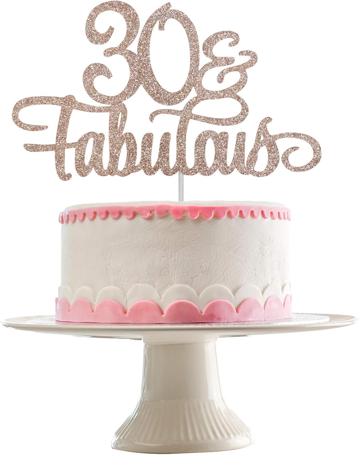 30 and Fabulous Cake Topper Rose Gold Glitter, 30 Fabulous Cake Topper, 30th
