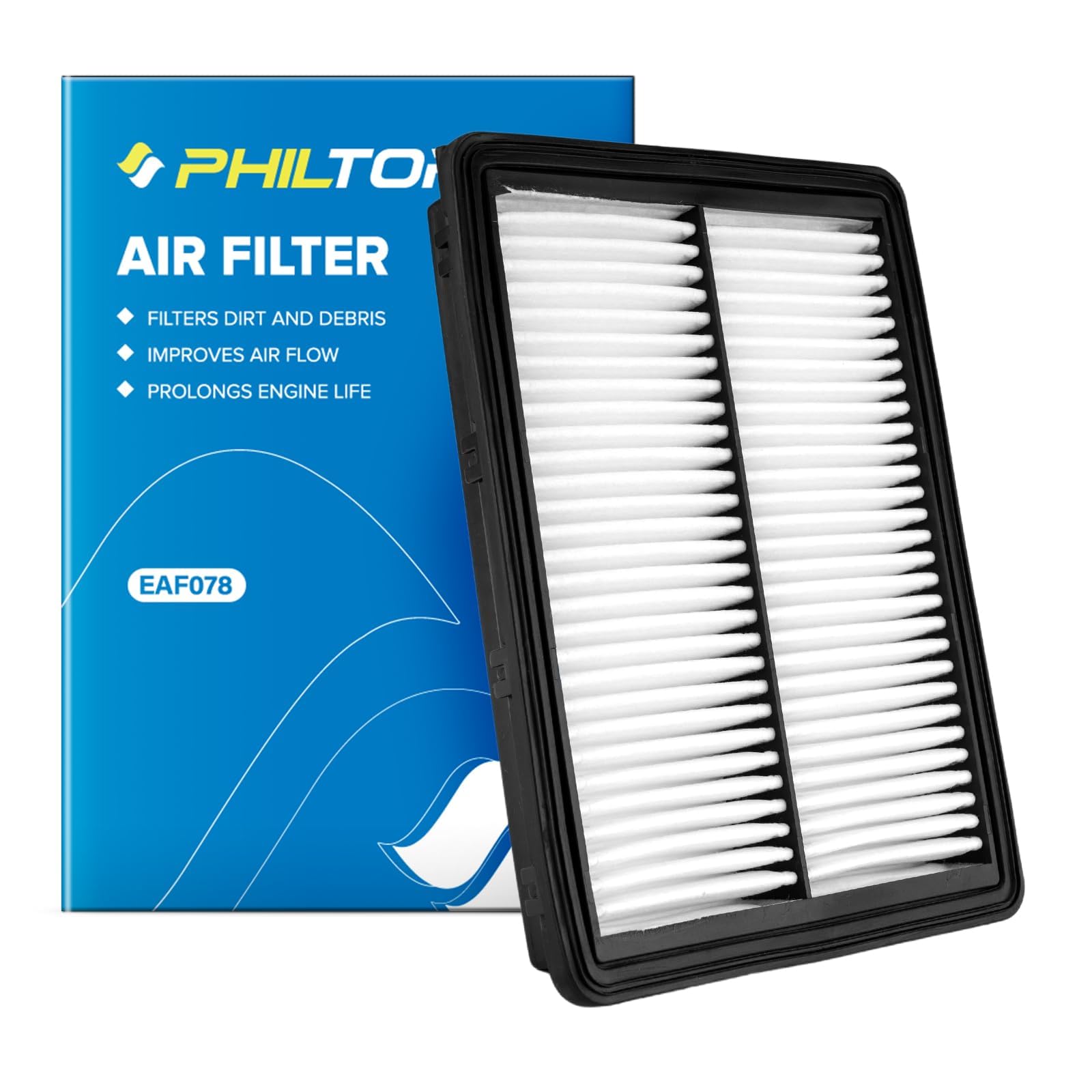 PHILTOP Engine Air Filter, EAF078 Replace for CA11942, Sonata 2.0L Hybrid (2016-2019), 2.4L Gas (2015-2019), Optima 2.0L Hybrid (2017-2020), 2.4L Gas (2016-2020) Protect Engine & Improves Acceleration