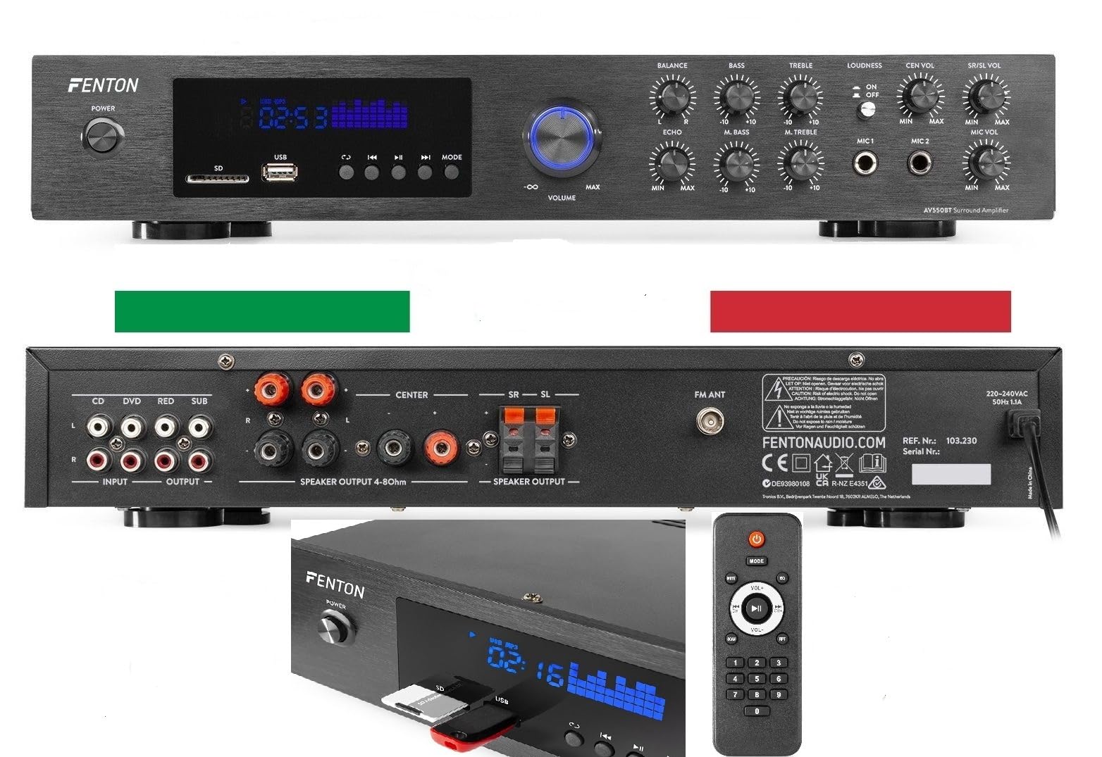 SISTEMA AUDIO 5.1 HOME THEATRE CINEMA TV CON BLUETOOTH KARAOKE TELECOMANDO