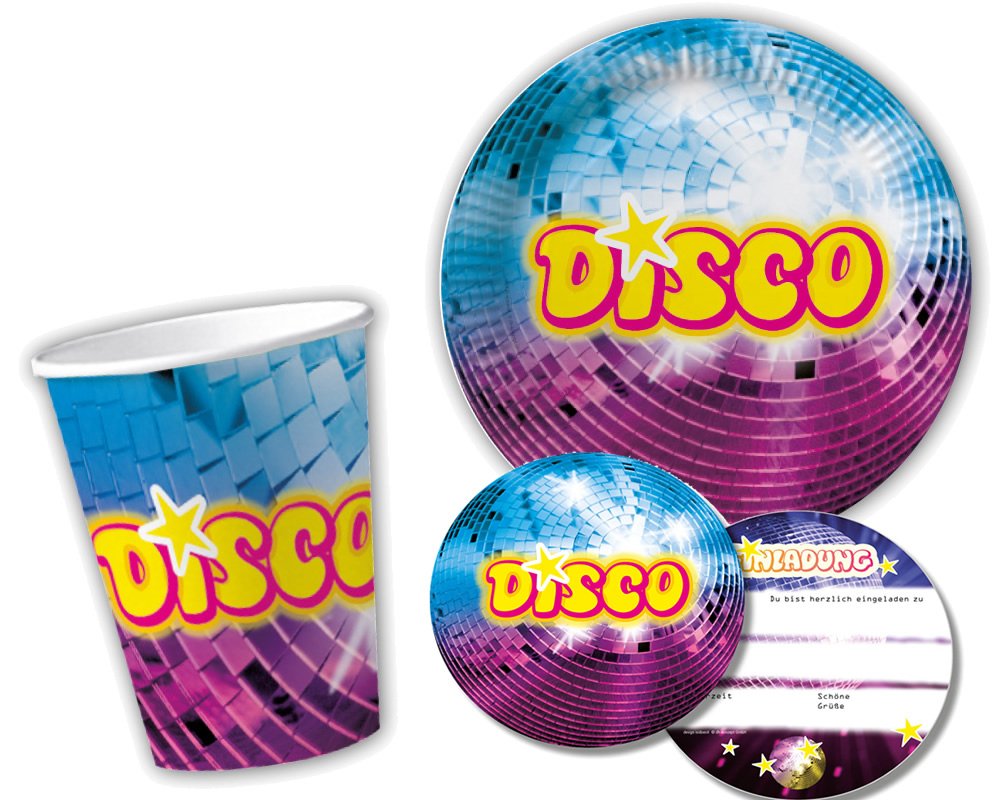 DH-Konzept Service De Fête 60 Pièces Australie - Assiettes, Gobelets, Serviettes Pour 20 Personnes