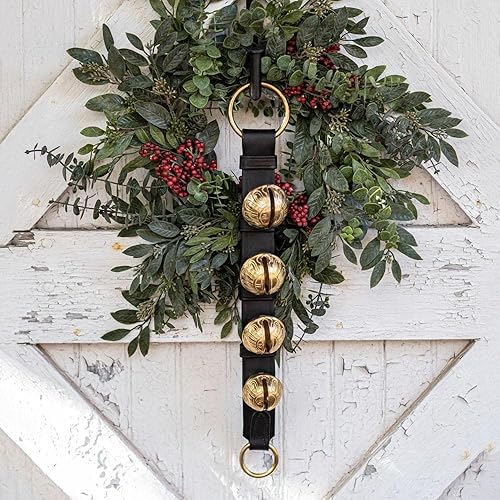 Miniatura 5 de Campanas colgantes para puerta, campanas de trineo, campanas con correa de cuero, campanas de tendero sobre la puerta, cascabeles para decoración