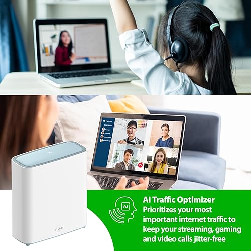 Miniatura 7 de D-Link M32, Eagle Pro AI WiFi 6 Lifestyle Router - Red de Internet inalámbrica inteligente, compatible con Alexa y Google, AX3200