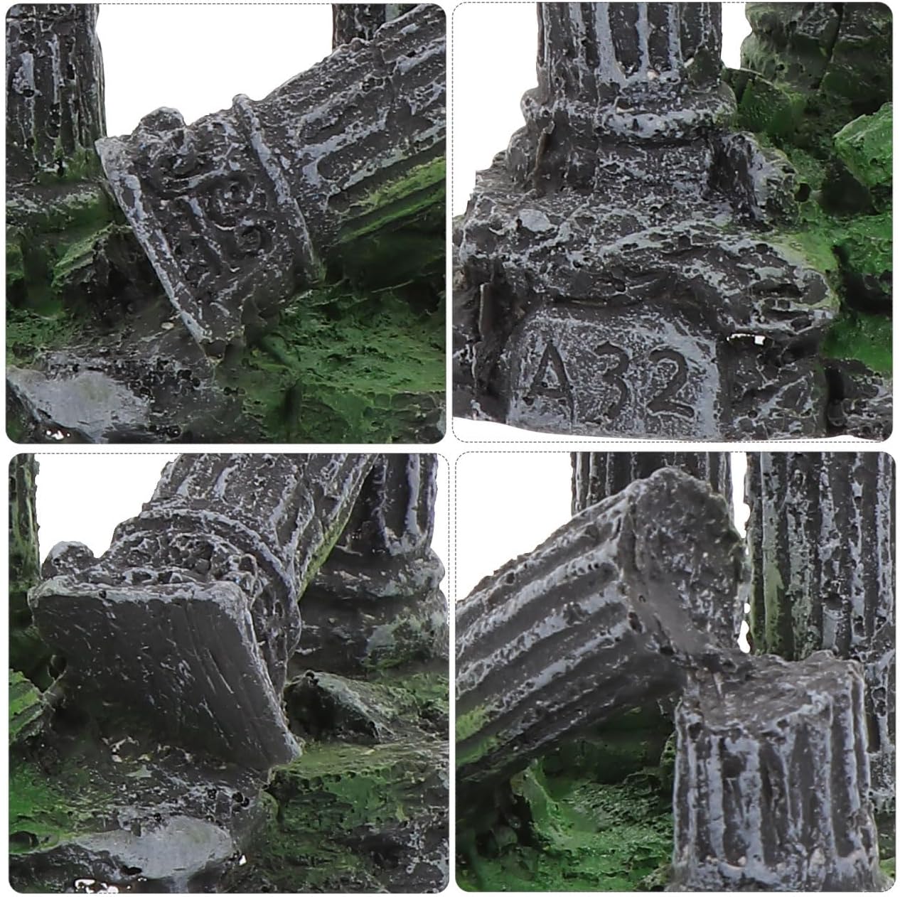 balacoo Roman Column Aquarium Ornament Fish Tank Decoration Resin Fish Shelter 5.31X4.33X2.55 Inch Underwater Hiding Cave for and Reptiles