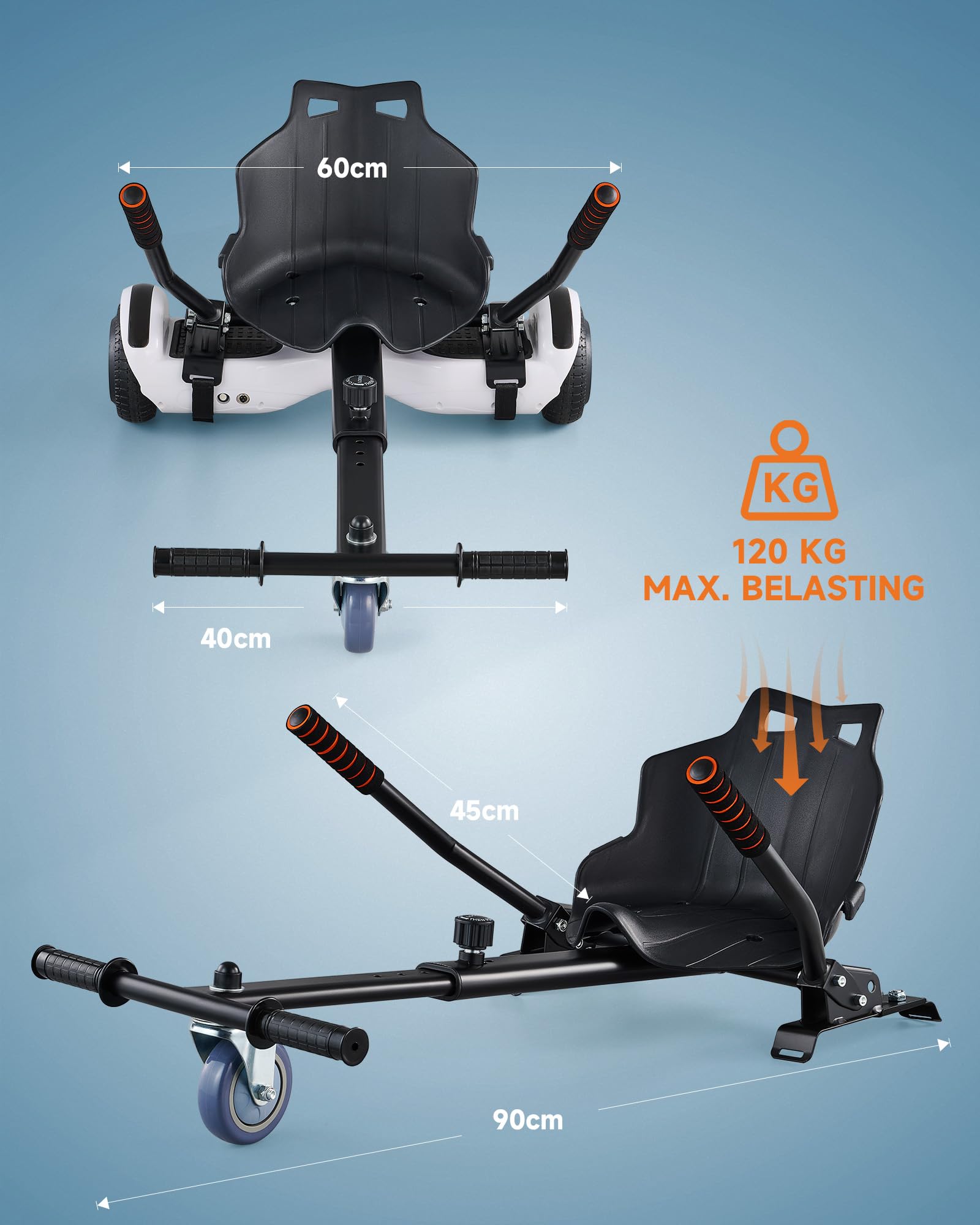 CO-Z Hoverboard Sitz Hoverkart Gokart Sitz für 6,5 Zoll 8,5 und 10 Zoll Hoverboards Sitzscooter Sitz für Self-Balancing Scooters