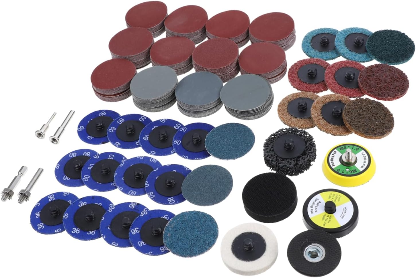 300pcs Sanding Pad with Various Grits for Drill and Includes Buffing Versatile for Woodworking Metalworking and Furniture Repair