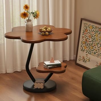 Modern Small Coffee Table, Coffee Tables for Living Room, with 2-Tier Storage end Table, Stable Structure, for Bedroom, Sofa, Office(Brown,Large)
