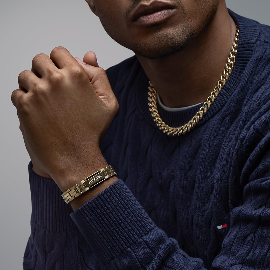 Tommy Hilfiger Biżuteria męski łańcuszek naszyjnik z żółtego złota - 2790605, Jeden rozmiar, Stal nierdzewna, Bez kamieni szlachetnych