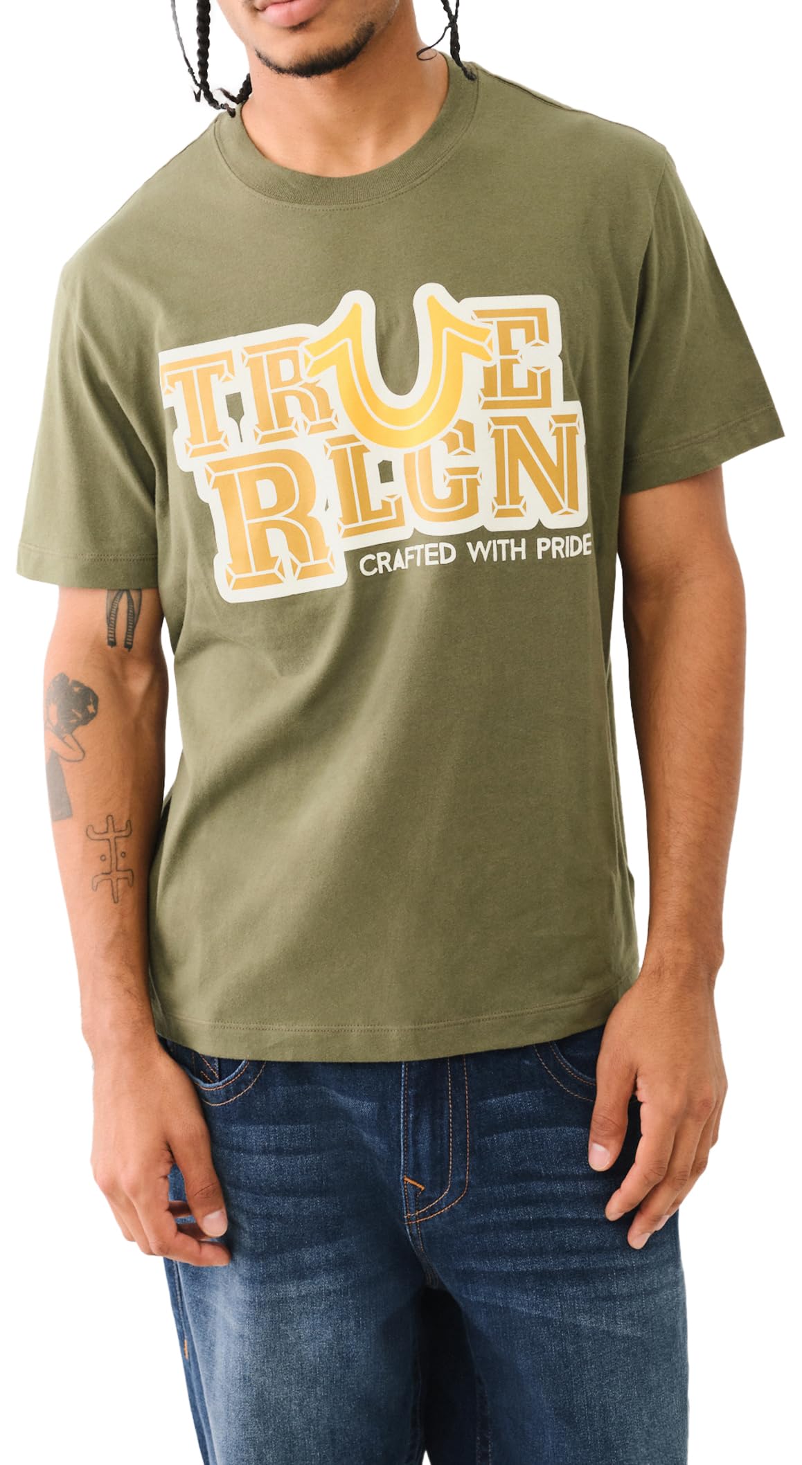 True Religion Men's Ss High Density Tee, Kalamata, XL