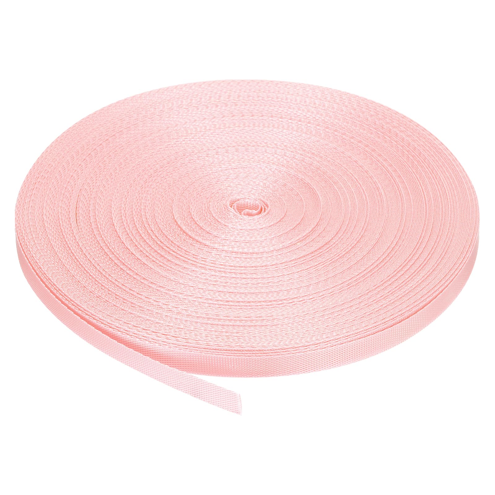 MECCANIXITY Nylon Webbing Strap Flat 3/8 Inch 50 Yards Light Pink for Outdoor DIY Gear Repair, Backpack, Luggage-Rack, Crafts