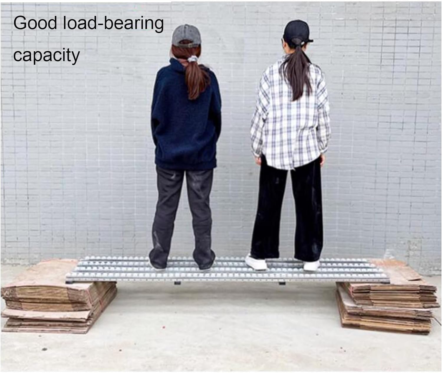 Rotaia di flusso della ruota del pattino, trasportatore di gravità leggero portatile, rullo di plastica della tavola del trasportatore non alimentato (6 scorrevoli, 200 cm di lunghezza)