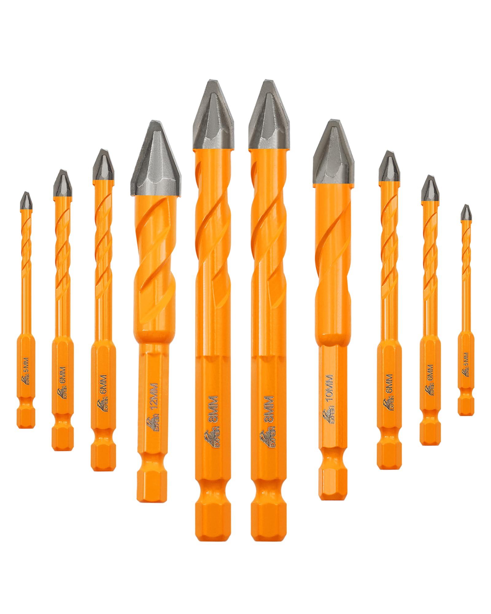 EXFEIN Tile and Masonry Drill Bits 10pcs/set