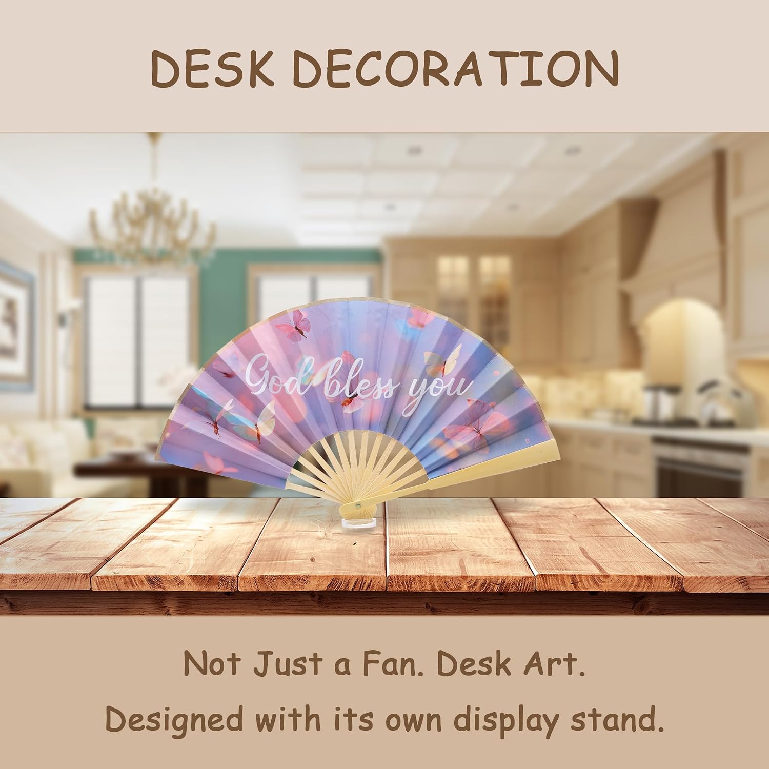 Inspirational Gifts for Women Desk Decor Hand Fans Sunflower, Axolotl, Butterfly Gifts for Women Foldable on Christmas, Graduation Birthday Accessory