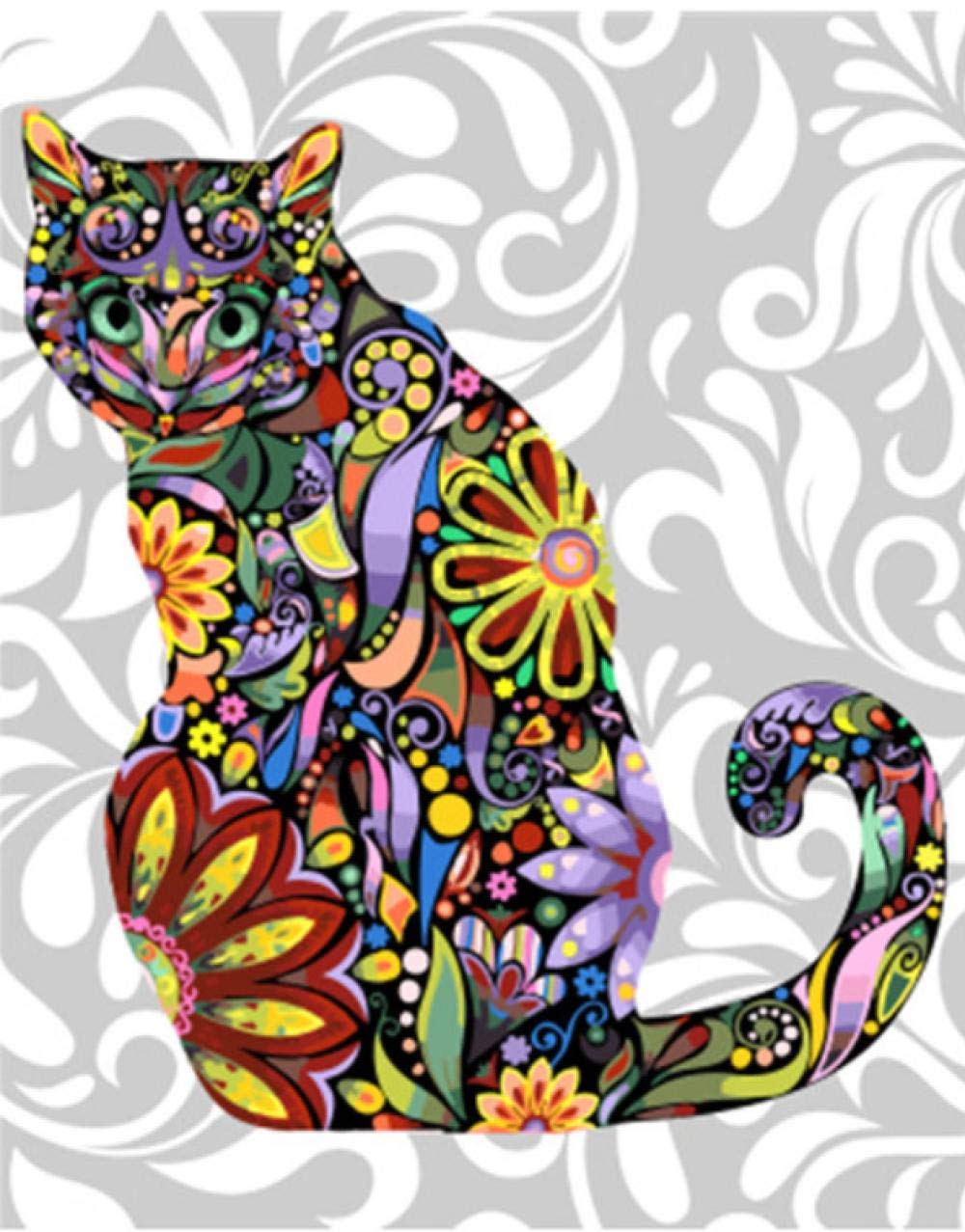 Toile peinture par numéros chat animal pour déco salon