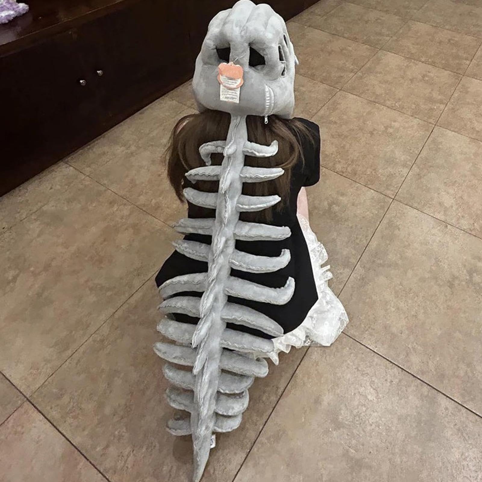 Kostium Kości Dinozaura Pluszowy Zabawny Realistyczny Strój | Halloween Rekwizyty Cosplay Czaszka Zwierzęca Dla Dorosłych Kobiet Mężczyzn Dziewcząt Chłopców Na Bal Maskowy