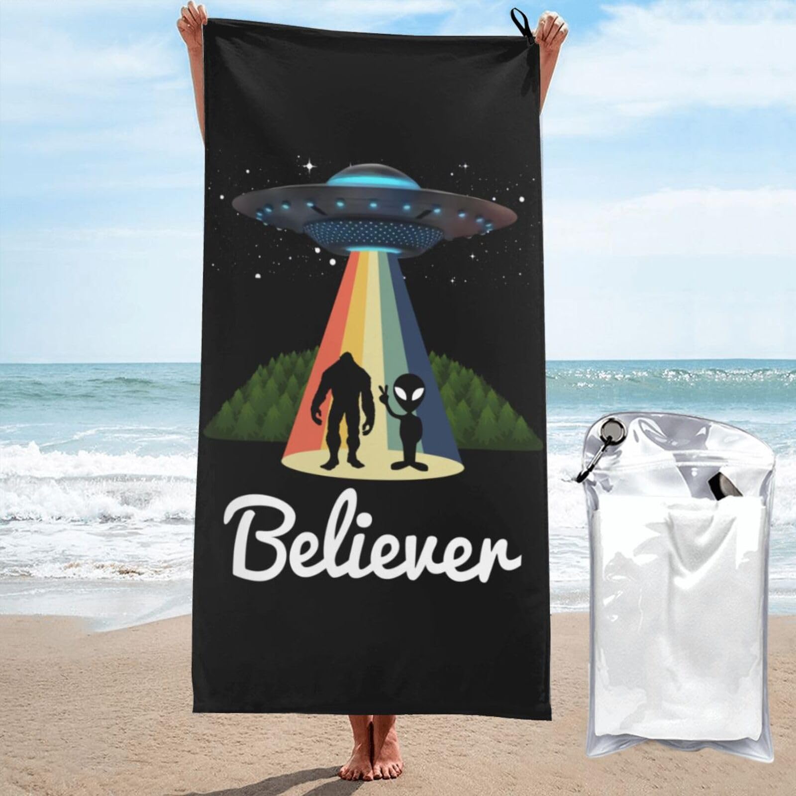 Drap de bain pour piscine extraterrestre serviette de plage compacte 70x140cm au design insolite
