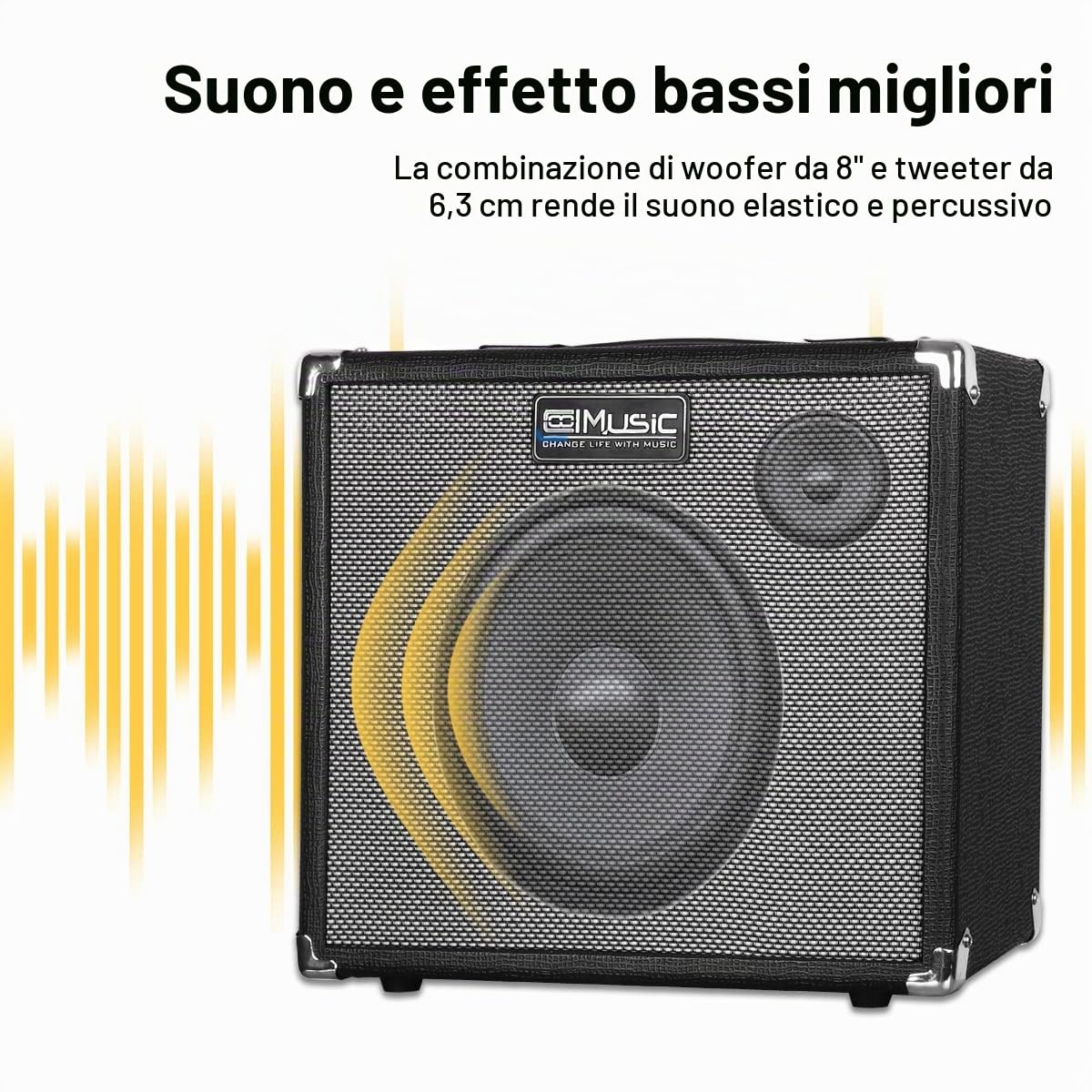 TS112 Amplificatore per Basso Chitarra 30W Combo Overdrive Distorsione Doppio Interruttore di Tono