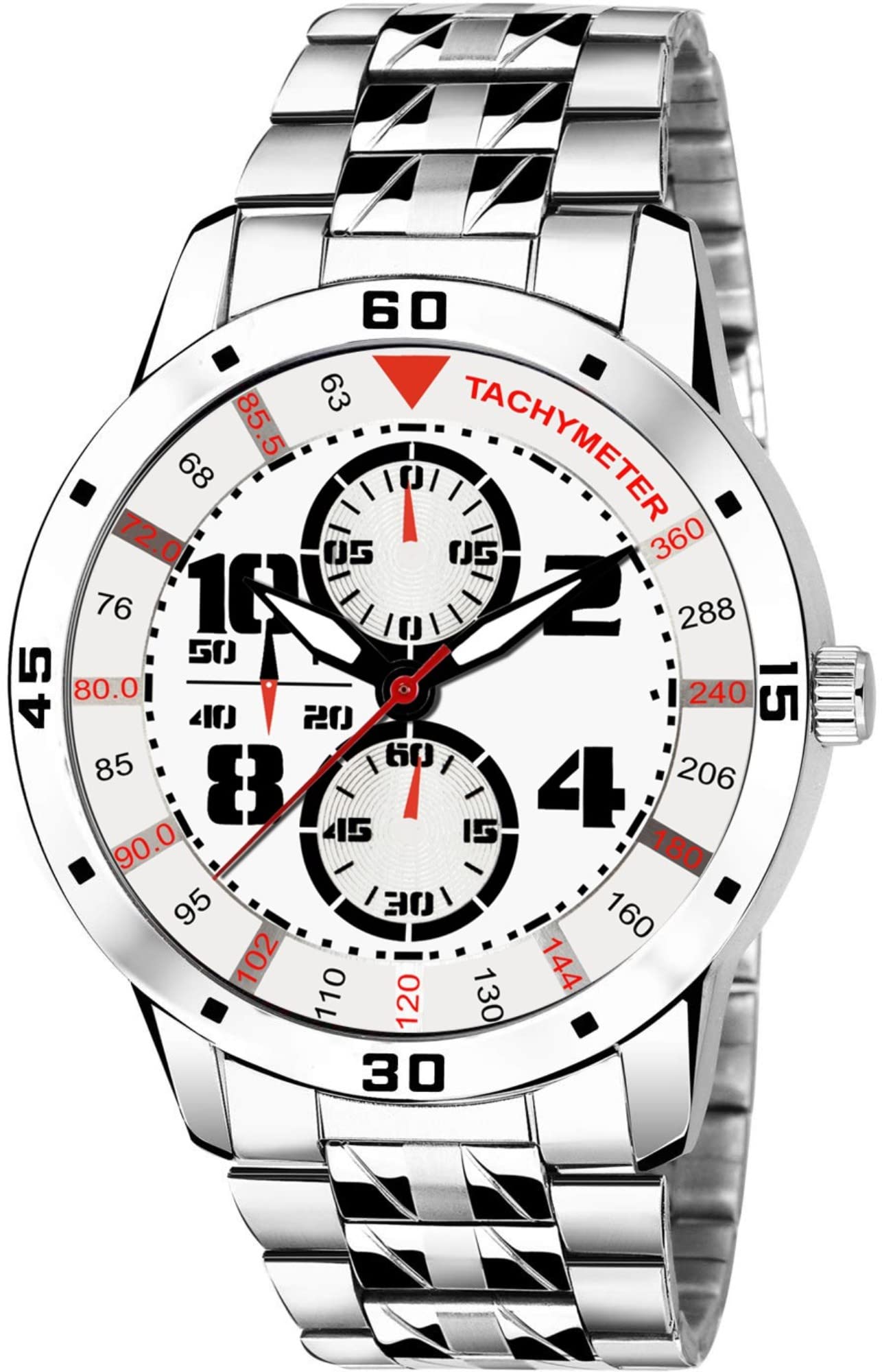 WANTON Unique dial design with shiny stainless steel strap watch with quartz movement -(PO1).(P_C_B_9113) (White) (B0C1ZR7BCT) Amazon Price History, Amazon Price Tracker