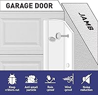 Vista 5 de Garage Door Seal Top and Side Seal Strip 34FT White Adhesive Backed Rubber Weather Stripping Replacement Weatherproofing Universal Sealing(White)