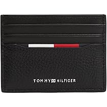 Tommy Hilfiger Uomo Porta Carte Central Finitura Zigrinata, Nero (Black), Taglia Unica