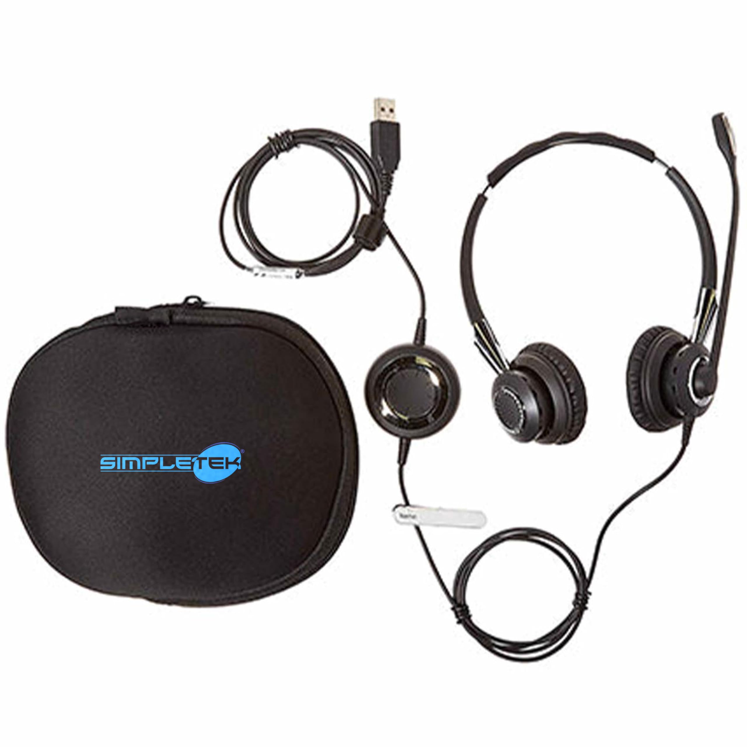SIMPLETEK - Cuffie 2499-823-209 Duo USB + Bluetooth - Cancellazione del Rumore – Compatibili con Mac, Windows – Ottimizzate per Call Center