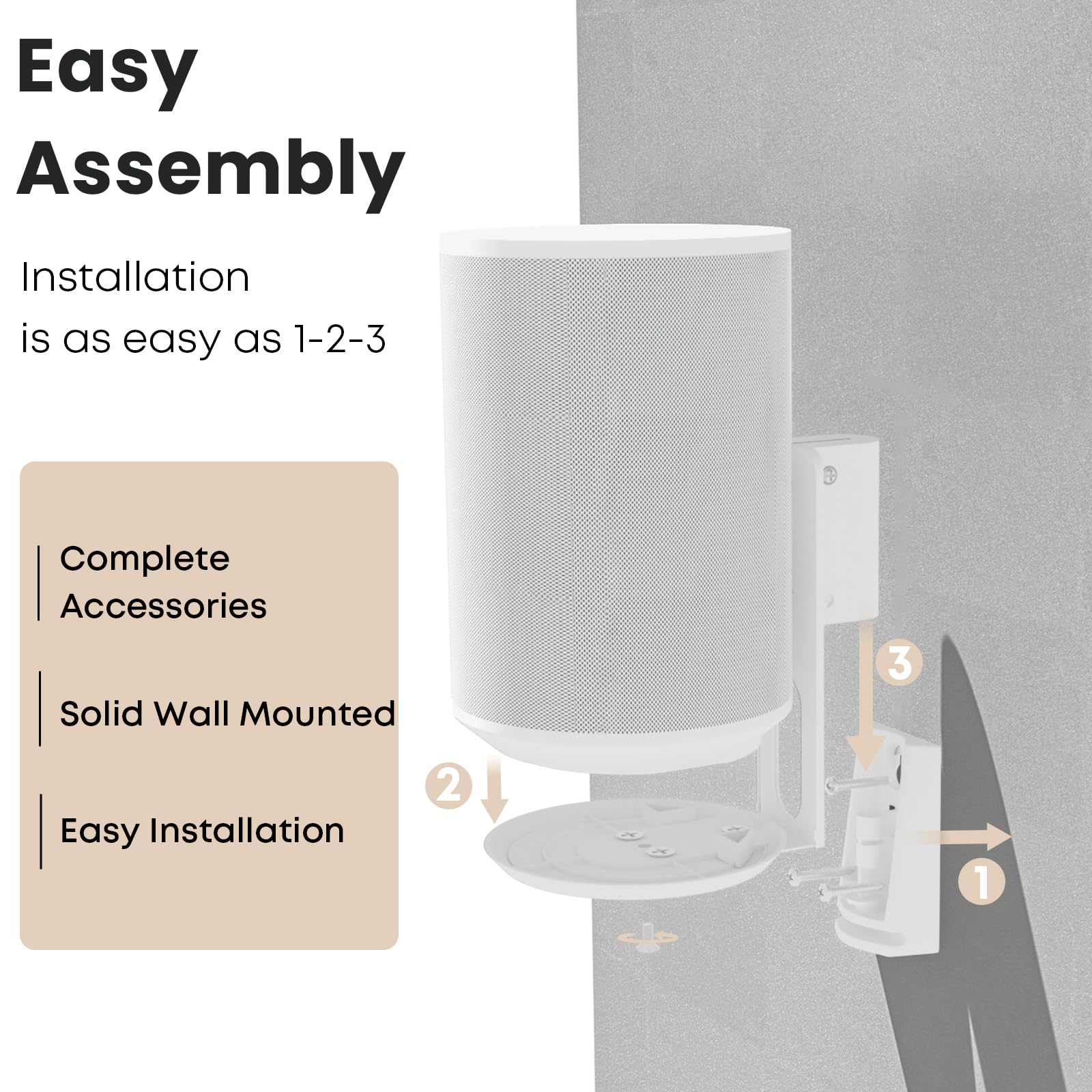 PUTORSEN Support Mural Pour Sonos ERA 100 & ERA 300 - Inclinable, Pivotant Et Rotatif Jusqu'à 5 Kg