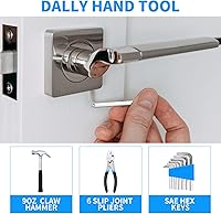 Vista 4 de 39 Piece Basic Home Tool Set Household Tool Set General Repair Small Hand Tool Kit in Toolbox Storage Case for Home Garage Office College Dormitory