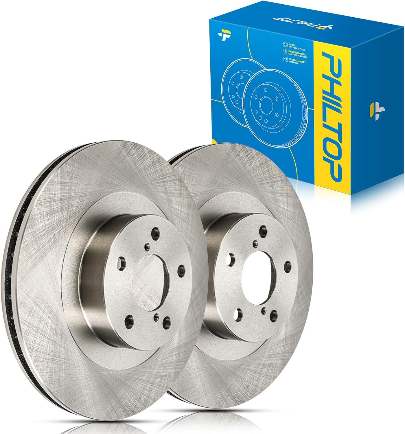 PHILTOP Front Disc Brake Rotors for Subaru Forester 2009-2018, Outback 2005-2014, Legacy 2006-2014, Crosstrek Zinc Coated Anti-Rust #31407