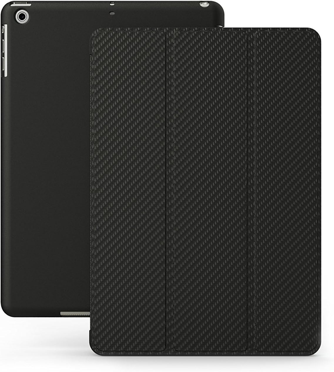 KHOMO iPad mini 1 2 3 Case - Dual Series - Ultra Slim Carbon Fiber Cover with Auto Sleep Wake Feature for Apple iPad mini 1st, 2nd and 3rd Generation