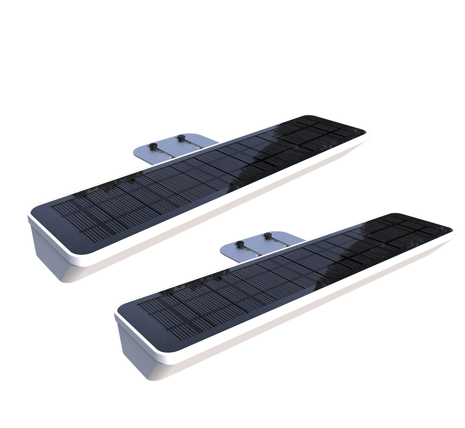 Solarsys – 2er Set Außen-Solar-Schildbeleuchtung Weißes Gehäuse, IP65 wasserdicht, Automatik Dämmerung bis Morgengrauen, Tageslichtweiß 6000K, für Hausnummern, Immobilien- & Geschäftsschilder