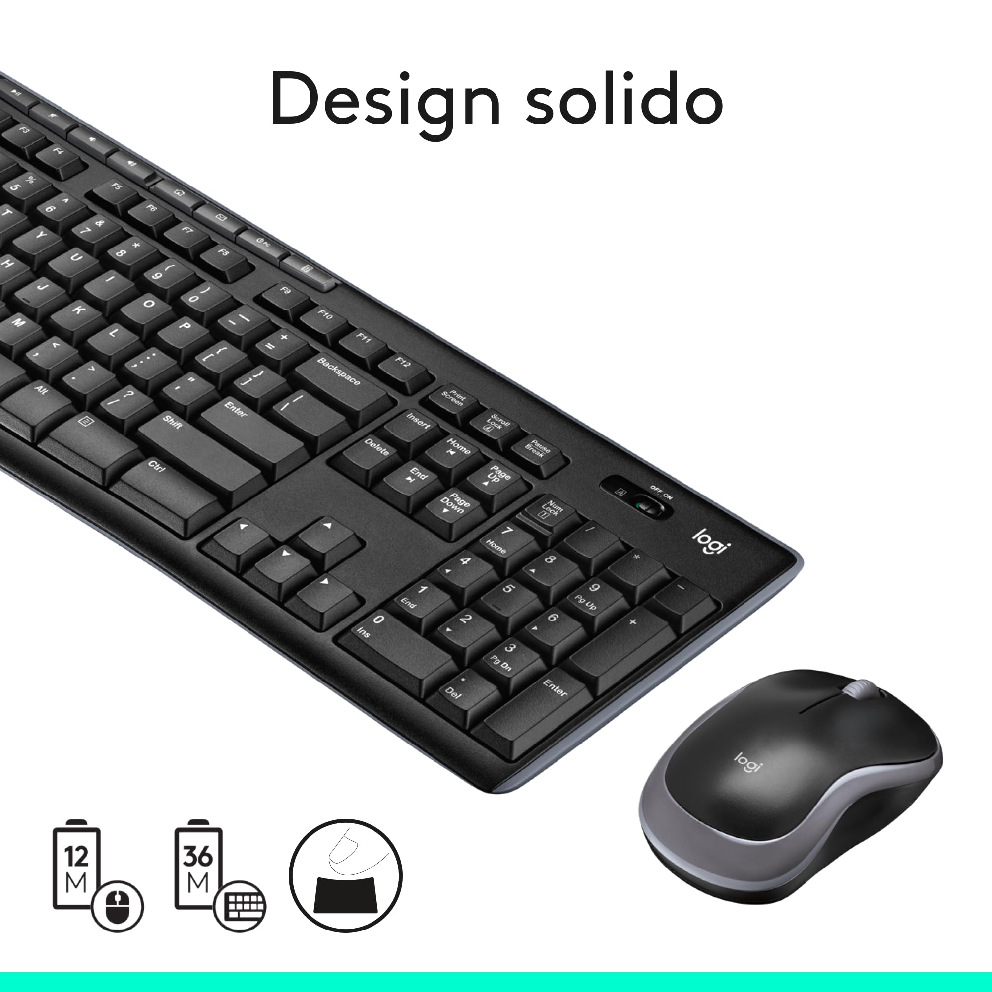 Logitech MK270 Combo Wireless Tastiera e Mouse 2,4 GHz Compatto 8 Tasti Multimediali QWERTY Nero