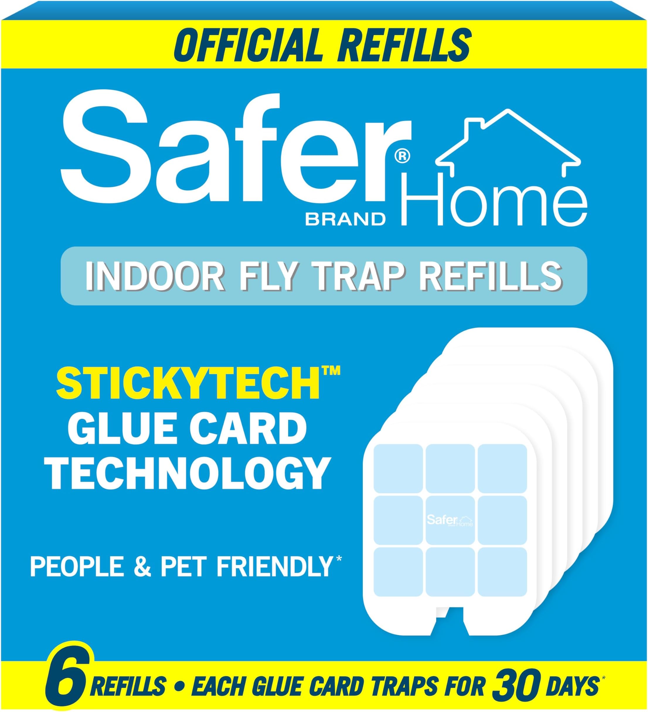 Safer Home SH506 Indoor Plug-in Fly Trap Refill Pack of 6 Glue Cards for SH50...