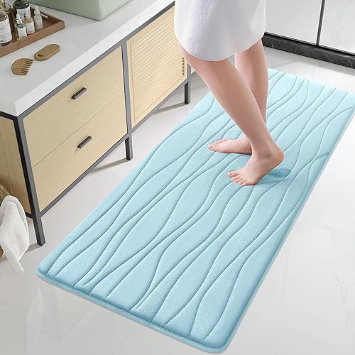 Miniatura 176 de Buganda - Alfombra de baño de espuma viscoelástica 24x16, tapetes de baño extra suaves y absorbentes, antideslizantes y lavables a máquina para el